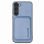 Samsung Galaxy S23, kolfiberstruktur, PU-läder + TPU + PVC-mobilskal med magnetisk, avtagbar korthållare