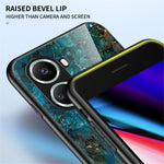 For Huawei nova 10 SE 4G Marble Pattern Printing Tempered Glass + PC + TPU Protective Cover Cell Phone Case