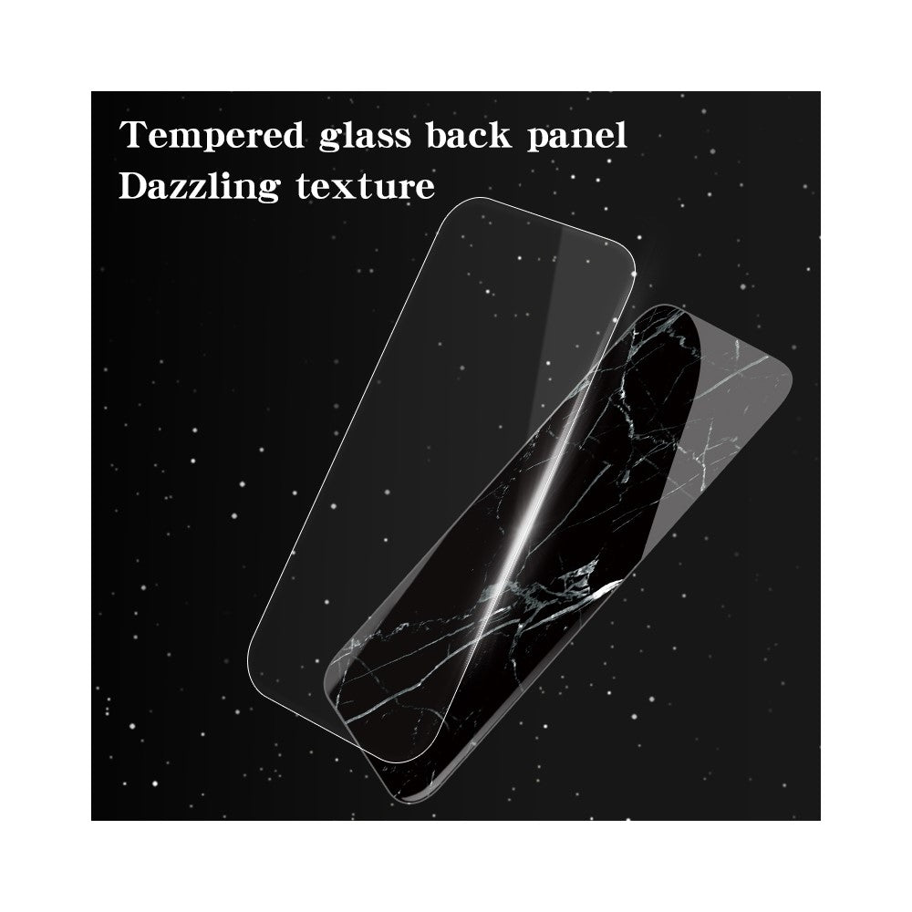 For Samsung Galaxy A54 5G Marble Pattern Printing Tempered Glass + PC + TPU Hybrid Cover Anti-scratch Phone Case