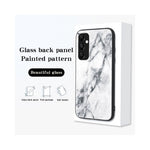 For Samsung Galaxy A54 5G Marble Pattern Printing Tempered Glass + PC + TPU Hybrid Cover Anti-scratch Phone Case