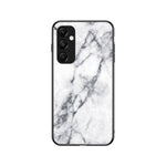 For Samsung Galaxy A54 5G Marble Pattern Printing Tempered Glass + PC + TPU Hybrid Cover Anti-scratch Phone Case