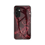 For Samsung Galaxy A54 5G Marble Pattern Printing Tempered Glass + PC + TPU Hybrid Cover Anti-scratch Phone Case
