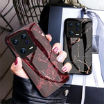 For Xiaomi 13 5G Marble Pattern Printing Phone Case Tempered Glass + PC + TPU Anti-drop Hybrid Cover