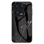 For Xiaomi 13 5G Marble Pattern Printing Phone Case Tempered Glass + PC + TPU Anti-drop Hybrid Cover