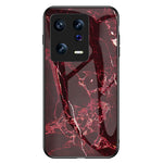 For Xiaomi 13 5G Marble Pattern Printing Phone Case Tempered Glass + PC + TPU Anti-drop Hybrid Cover