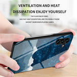 Til Samsung Galaxy A54 5G Stjernehimmel Mønster Print Stødsikkert Telefoncover Hærdet Glas+Hård PC+Blødt TPU Beskyttelsescover