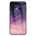 Til Samsung Galaxy A54 5G Stjernehimmel Mønster Print Stødsikkert Telefoncover Hærdet Glas+Hård PC+Blødt TPU Beskyttelsescover