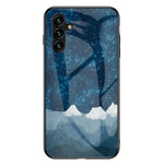 Til Samsung Galaxy A54 5G Stjernehimmel Mønster Print Stødsikkert Telefoncover Hærdet Glas+Hård PC+Blødt TPU Beskyttelsescover