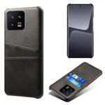 For Xiaomi 13 5G Dual Card Slots Drop-proof Mobile Phone Back Cover PU Leather Coated Hard PC Phone Case