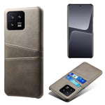 For Xiaomi 13 5G Dual Card Slots Drop-proof Mobile Phone Back Cover PU Leather Coated Hard PC Phone Case