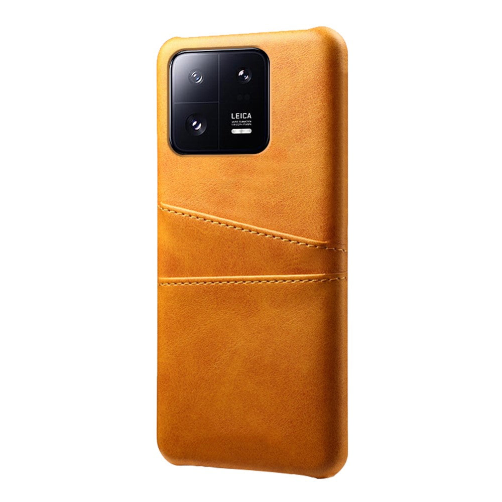 Stødsikkert mobilcover med to kortpladser til Xiaomi 13 Pro 5G, hård PC belagt med PU-læder, ridsefast bagcover