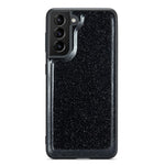 DG.MING M3 Series For Samsung Galaxy S22+ 5G Glitter Bling Powder PU Leather Magnetic Detachable Cover PC+TPU Kickstand Zipper Pocket Wallet Phone Case