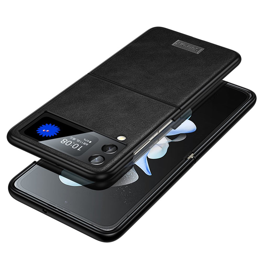 SULADA For Samsung Galaxy Z Flip4 5G PU Leather Coated TPU + PC Anti-fall Phone Case Scratch-resistant Cell Phone Cover