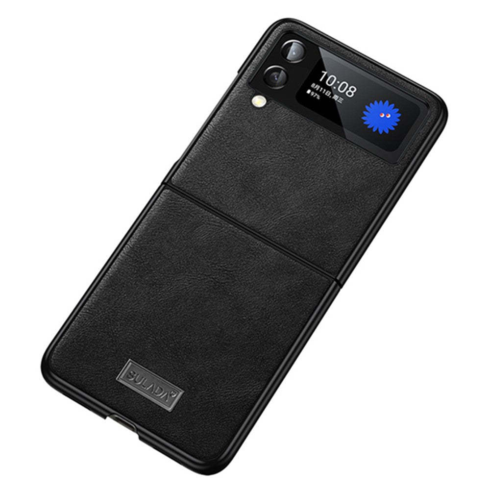 SULADA For Samsung Galaxy Z Flip4 5G PU Leather Coated TPU + PC Anti-fall Phone Case Scratch-resistant Cell Phone Cover