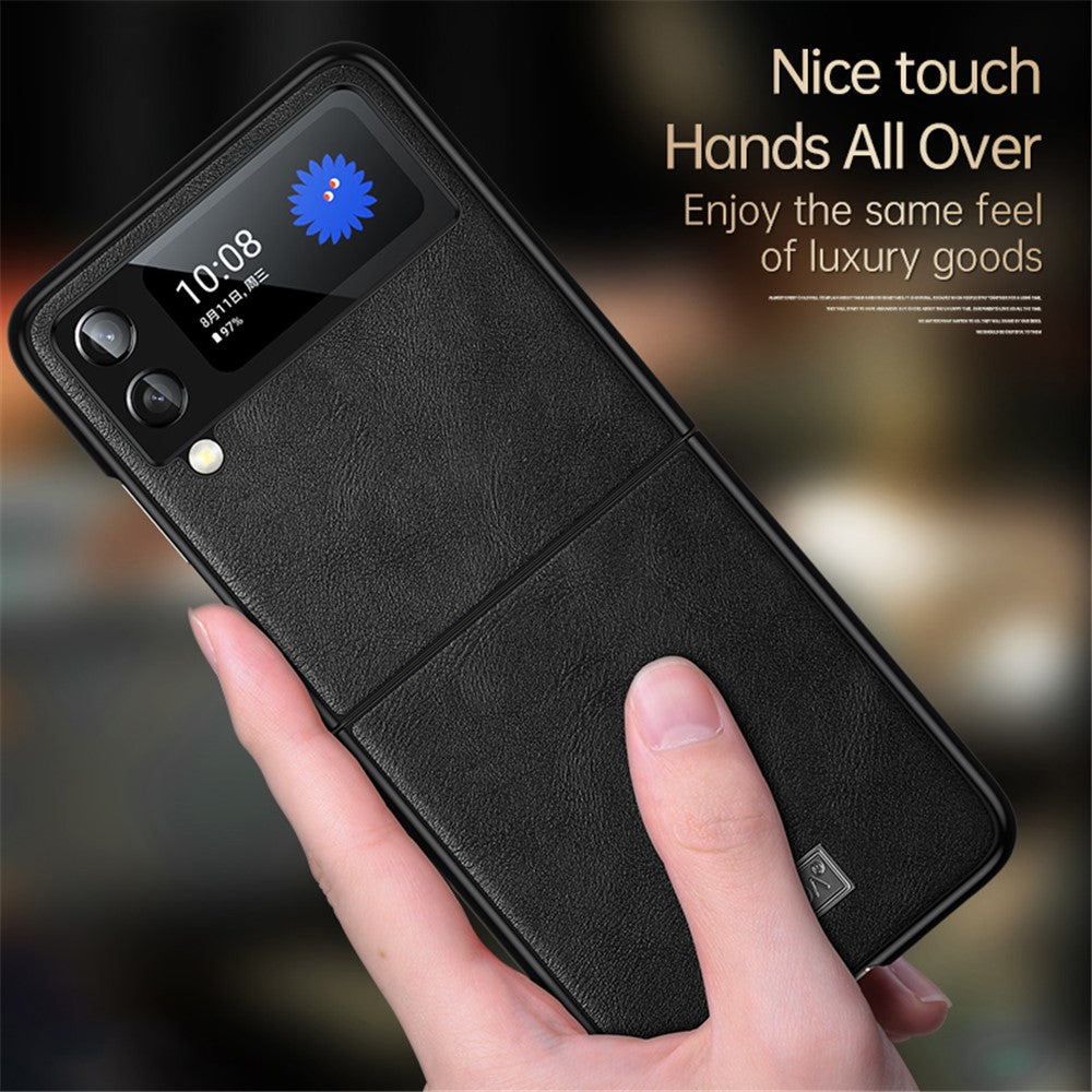 SULADA For Samsung Galaxy Z Flip4 5G PU Leather Coated TPU + PC Anti-fall Phone Case Scratch-resistant Cell Phone Cover