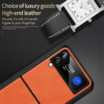 SULADA For Samsung Galaxy Z Flip4 5G PU Leather Coated TPU + PC Anti-fall Phone Case Scratch-resistant Cell Phone Cover