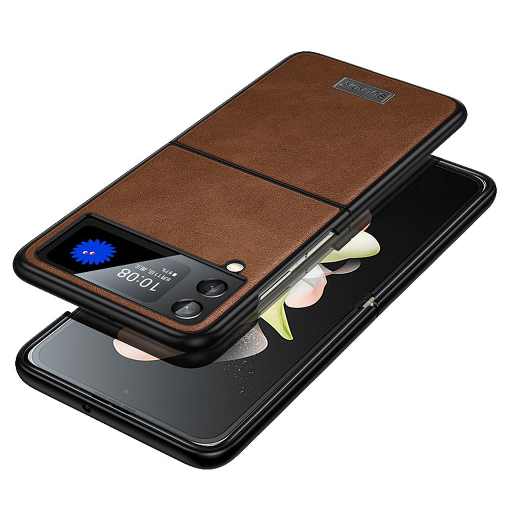 SULADA For Samsung Galaxy Z Flip4 5G PU Leather Coated TPU + PC Anti-fall Phone Case Scratch-resistant Cell Phone Cover