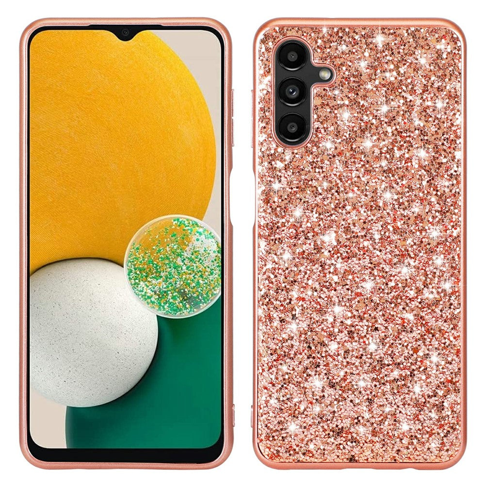 Til Samsung Galaxy A54 5G Dråbesikker Glitrende Paillet-telefoncover Elektropletteret TPU-ramme Hard PC Bagcover