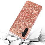 Til Samsung Galaxy A54 5G Dråbesikker Glitrende Paillet-telefoncover Elektropletteret TPU-ramme Hard PC Bagcover