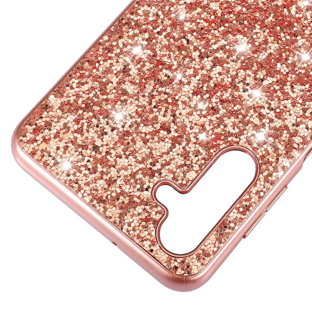Til Samsung Galaxy A54 5G Dråbesikker Glitrende Paillet-telefoncover Elektropletteret TPU-ramme Hard PC Bagcover