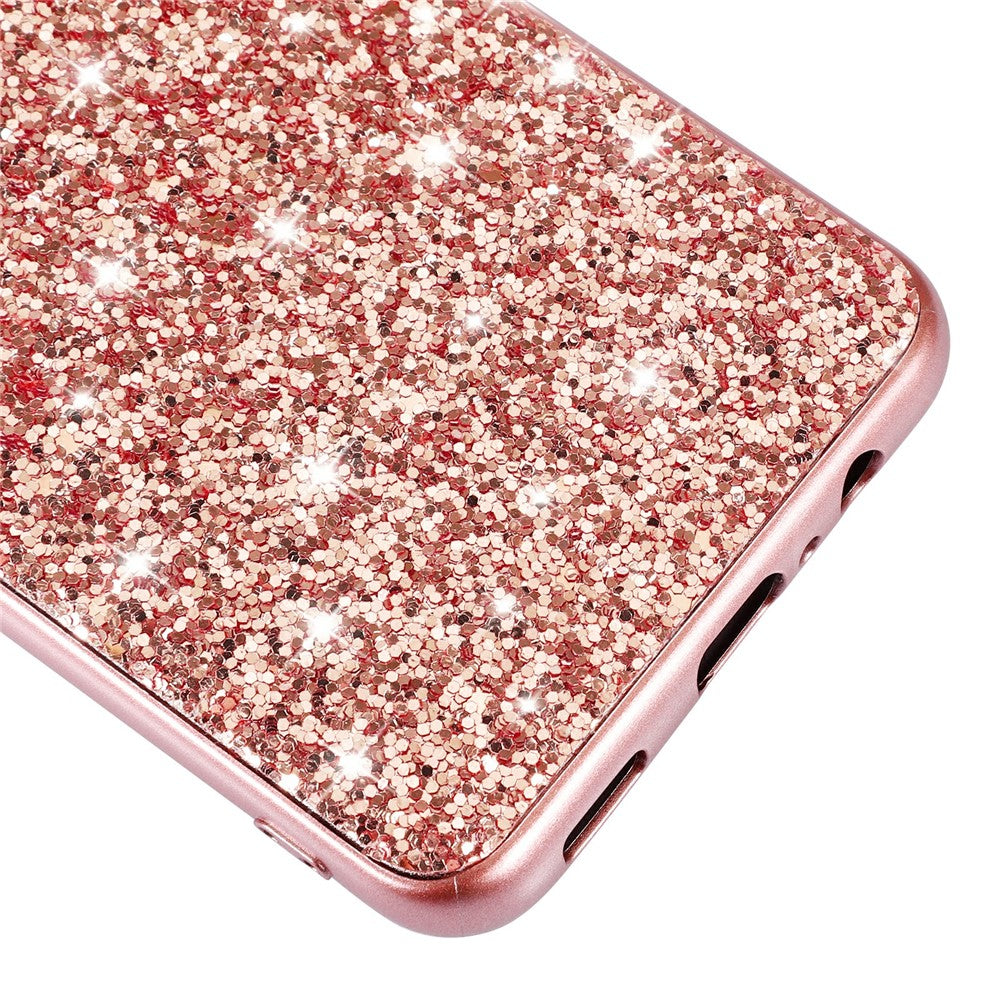 Til Samsung Galaxy A54 5G Dråbesikker Glitrende Paillet-telefoncover Elektropletteret TPU-ramme Hard PC Bagcover