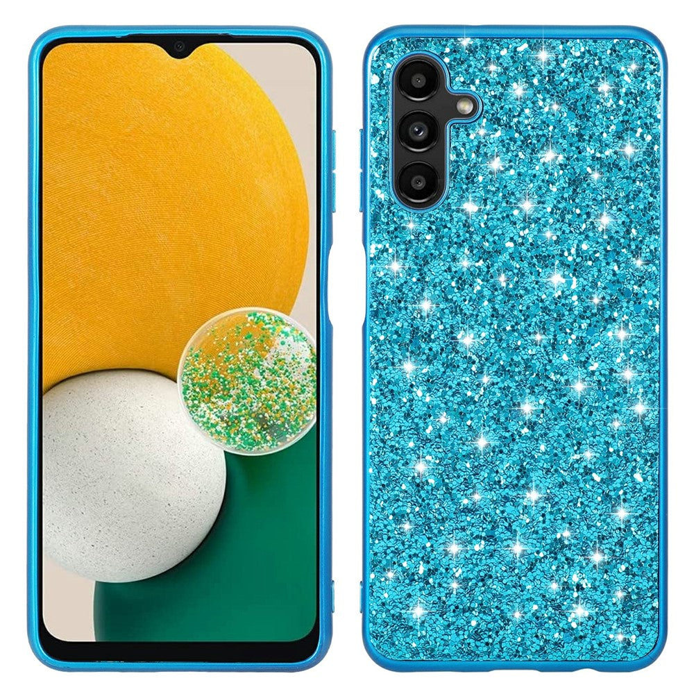 Til Samsung Galaxy A54 5G Dråbesikker Glitrende Paillet-telefoncover Elektropletteret TPU-ramme Hard PC Bagcover