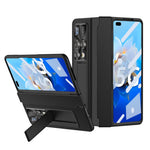 For Huawei Mate X2 5G Phone Case Scratch-resistant Hinge Protection PU Leather + PC Back Cover with Tempered Glass Screen Film