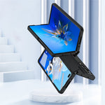 For Huawei Mate X2 5G Phone Case Scratch-resistant Hinge Protection PU Leather + PC Back Cover with Tempered Glass Screen Film