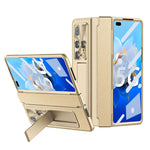 For Huawei Mate X2 5G Phone Case Scratch-resistant Hinge Protection PU Leather + PC Back Cover with Tempered Glass Screen Film
