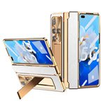 For Huawei Mate X2 5G Phone Case Scratch-resistant Hinge Protection PU Leather + PC Back Cover with Tempered Glass Screen Film