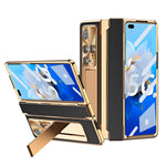 For Huawei Mate X2 5G Phone Case Scratch-resistant Hinge Protection PU Leather + PC Back Cover with Tempered Glass Screen Film