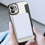 Til iPhone 11 6,1 tommer, kompatibel med MagSafe, RFID-blokerende kortpladser, anti-fald, PU-læder + TPU-galvaniseret klart bagside flip-cover med linsefilm