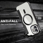 mobilskal för iPhone 12 6,1 tum, kompatibelt med MagSafe RFID-blockerande kortplatser, fullt skydd, PU-läder + TPU, galvaniserat, genomskinligt bakstycke med linsfilm