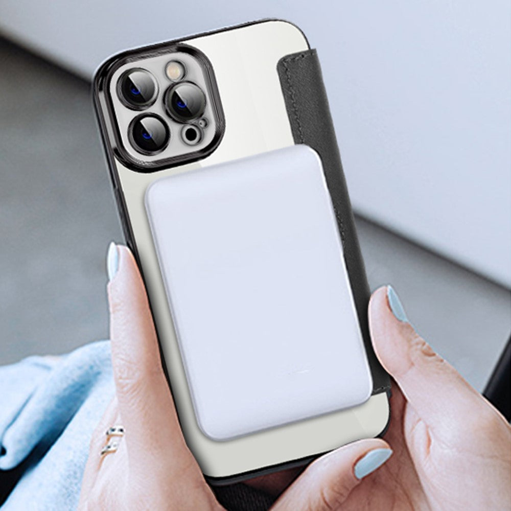 Phone Cover for iPhone 12 Pro 6.1 inch, Compatible with MagSafe RFID Blocking Card Slots Well-protected PU Leather+TPU Electroplating Clear Back Flip Case with Lens Film