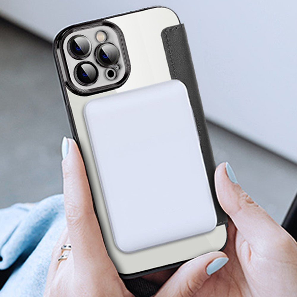 Phone Cover for iPhone 12 Pro Max 6.7 inch, Compatible with MagSafe RFID Blocking Card Slots Full Coverage PU Leather+TPU Electroplating Clear Back Flip Case with Lens Film
