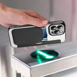 Phone Cover for iPhone 12 Pro Max 6.7 inch, Compatible with MagSafe RFID Blocking Card Slots Full Coverage PU Leather+TPU Electroplating Clear Back Flip Case with Lens Film