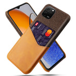 For Huawei nova Y61 4G Cloth Texture Card Holder Phone Case Anti-drop PU Leather Coated Hard PC Cover