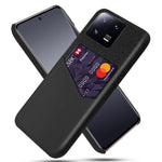 For Xiaomi 13 Pro 5G Cloth Texture PU Leather Coated PC Case Anti-scratch Card Holder Phone Cover