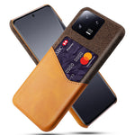 For Xiaomi 13 Pro 5G Cloth Texture PU Leather Coated PC Case Anti-scratch Card Holder Phone Cover