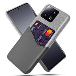 For Xiaomi 13 Pro 5G Cloth Texture PU Leather Coated PC Case Anti-scratch Card Holder Phone Cover