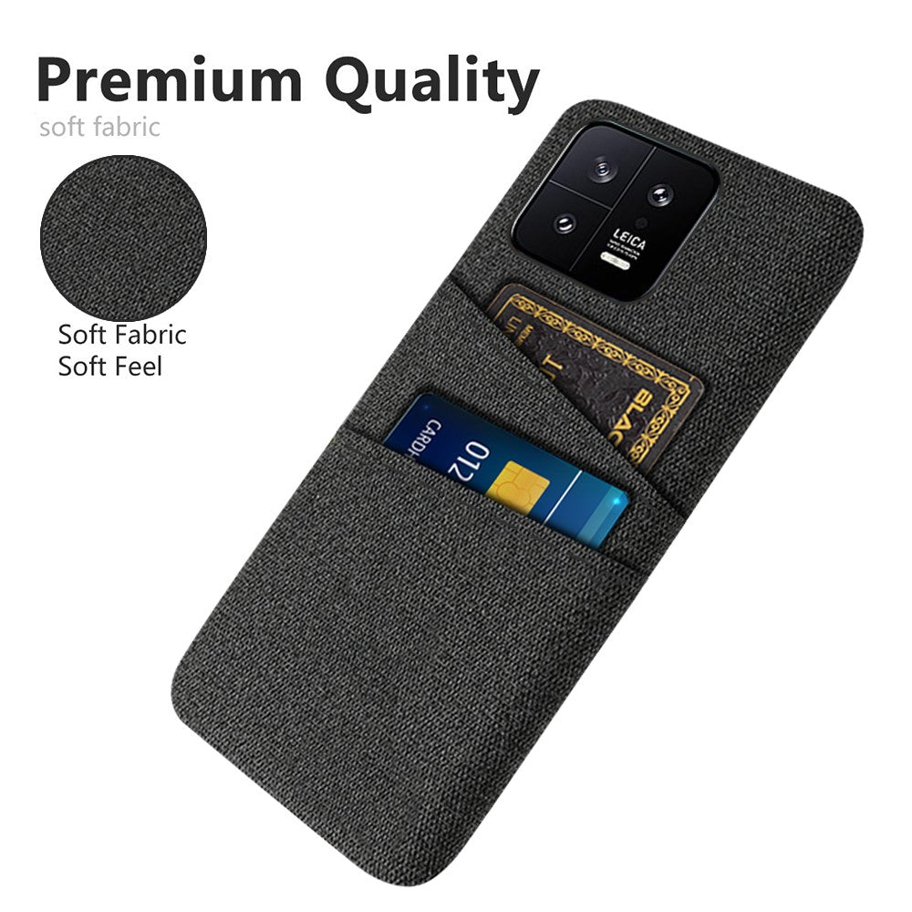 For Xiaomi 13 5G Cloth Texture Dual Card Slots PC Case Anti-scratch Phone Protective Cover