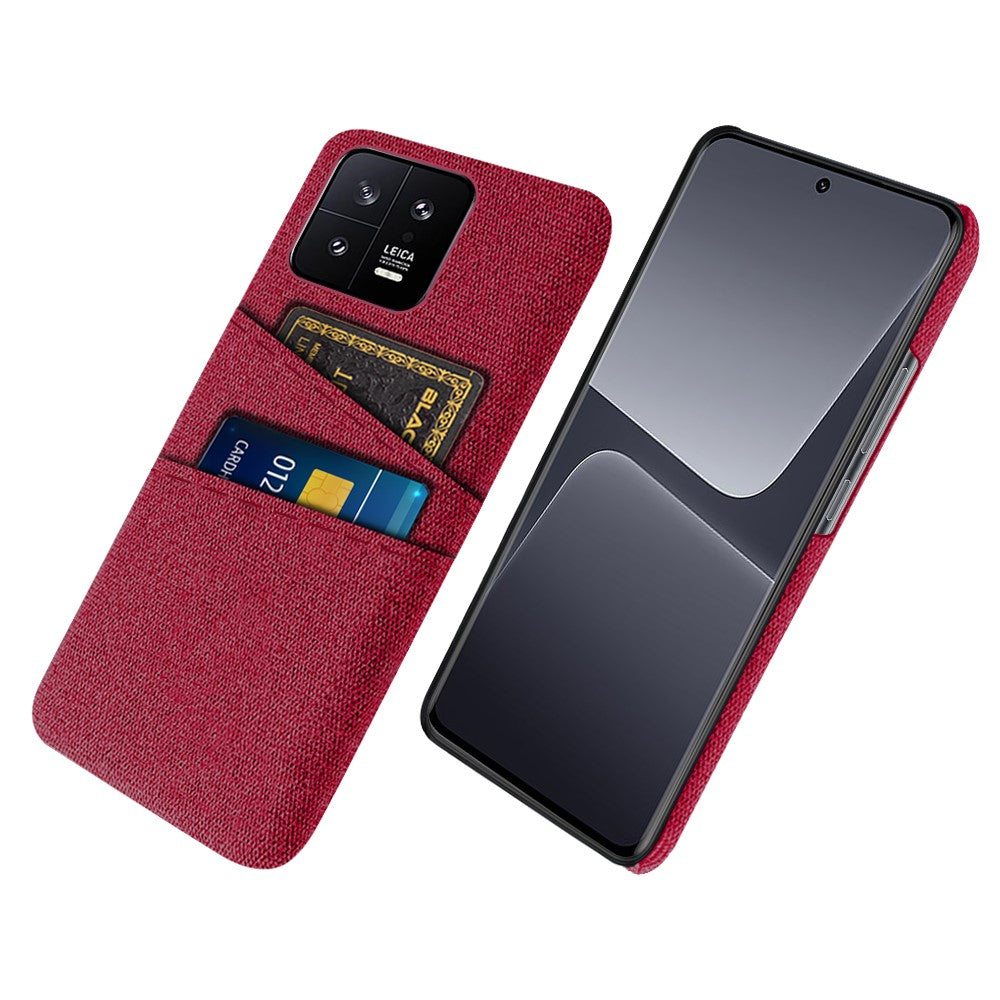For Xiaomi 13 5G Cloth Texture Dual Card Slots PC Case Anti-scratch Phone Protective Cover
