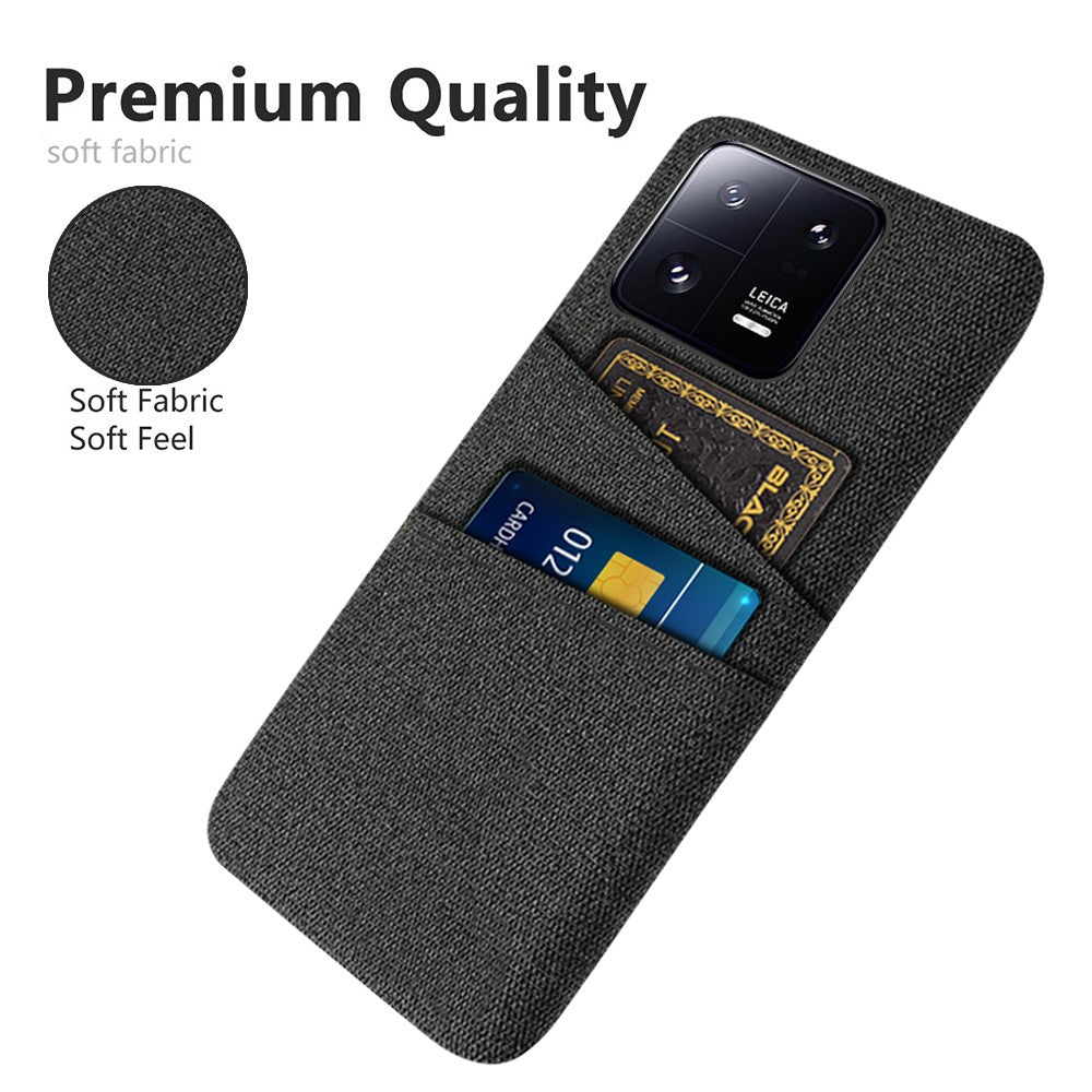 For Xiaomi 13 Pro 5G Cloth Texture Dual Card Slots Phone Case Drop-proof Back Cover