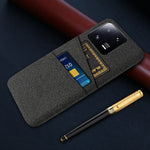 For Xiaomi 13 Pro 5G Cloth Texture Dual Card Slots Phone Case Drop-proof Back Cover