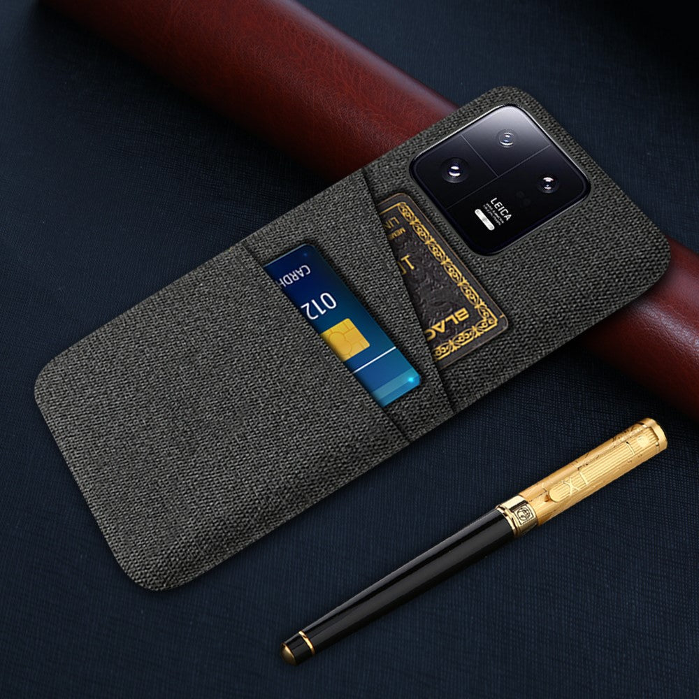For Xiaomi 13 Pro 5G Cloth Texture Dual Card Slots Phone Case Drop-proof Back Cover