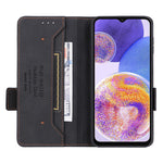 Shockproof Phone Cover For Samsung Galaxy A23 5G (Global Version) Hardware Decor Dual Magnetic Clasp Wallet Stand PU Leather Phone Case