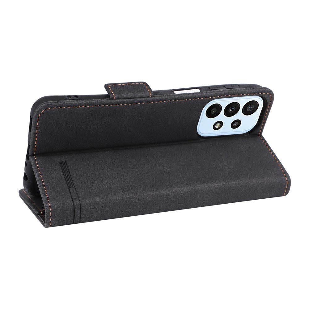 Shockproof Phone Cover For Samsung Galaxy A23 5G (Global Version) Hardware Decor Dual Magnetic Clasp Wallet Stand PU Leather Phone Case