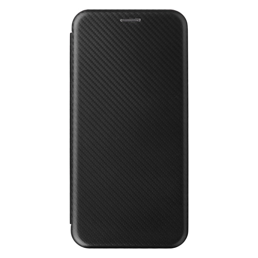 Samsung Galaxy A04e 4G / F04 4G / M04 4G Kolfibertextur Magnetiskt PU-läder mobilskal Korthållare Fullt Skyddande mobilflik