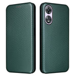 For Oppo A58 5G  Magnetic Auto-absorbed Carbon Fiber Texture PU Leather Phone Case Card Slot Stand Flip Cover