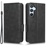 Til Samsung Galaxy A54 5G Anti-Drop PU-læderpung, beskyttende telefoncover med præget trekantmønster, standfunktion og håndrem
